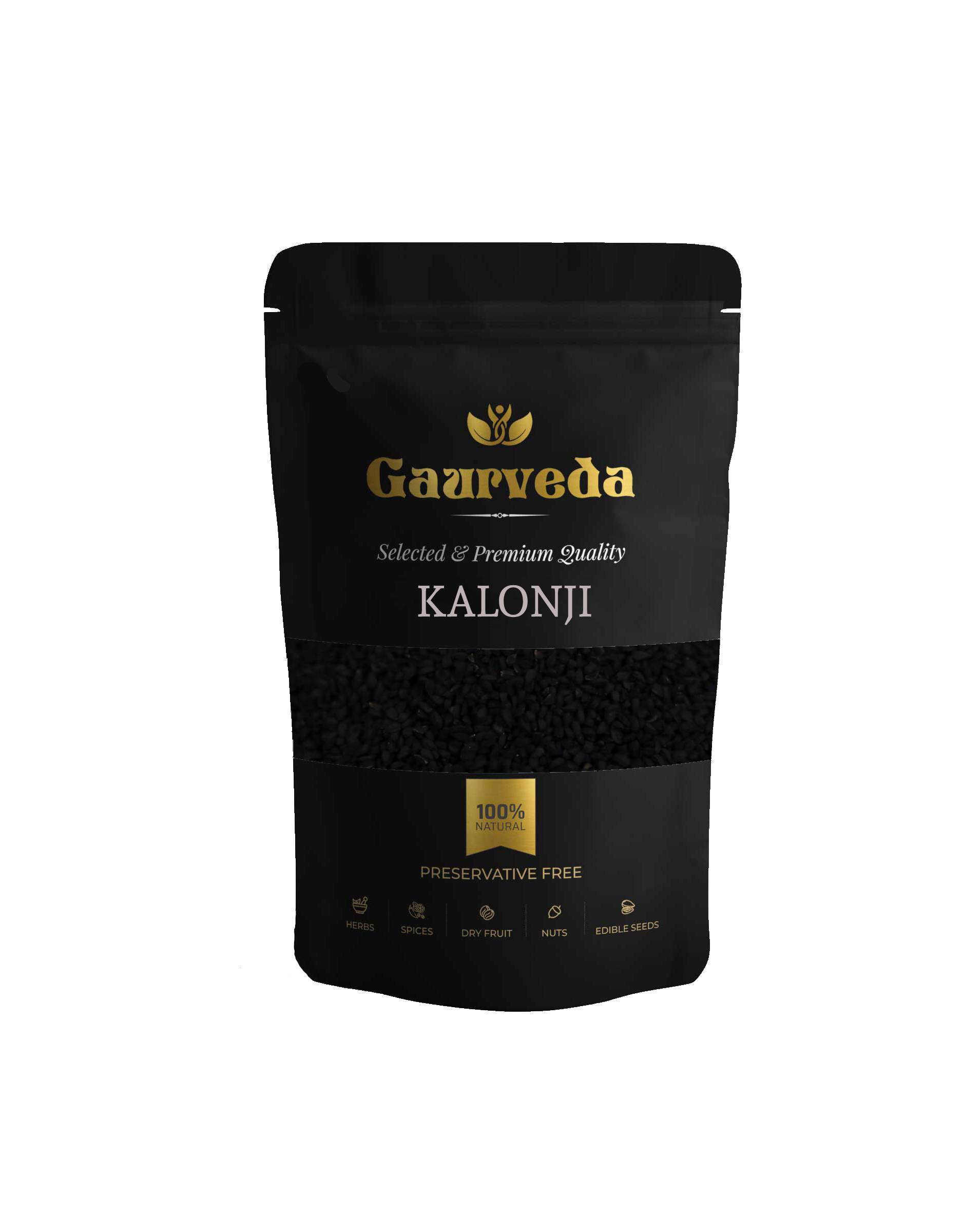 GAURVEDA Kalonji Seeds | Black Cumin Seeds | Nigella Seeds | Rich in Antioxidants, Vitamins & Minerals | Immunity Booster | Fresh & Natural | 100 Grams