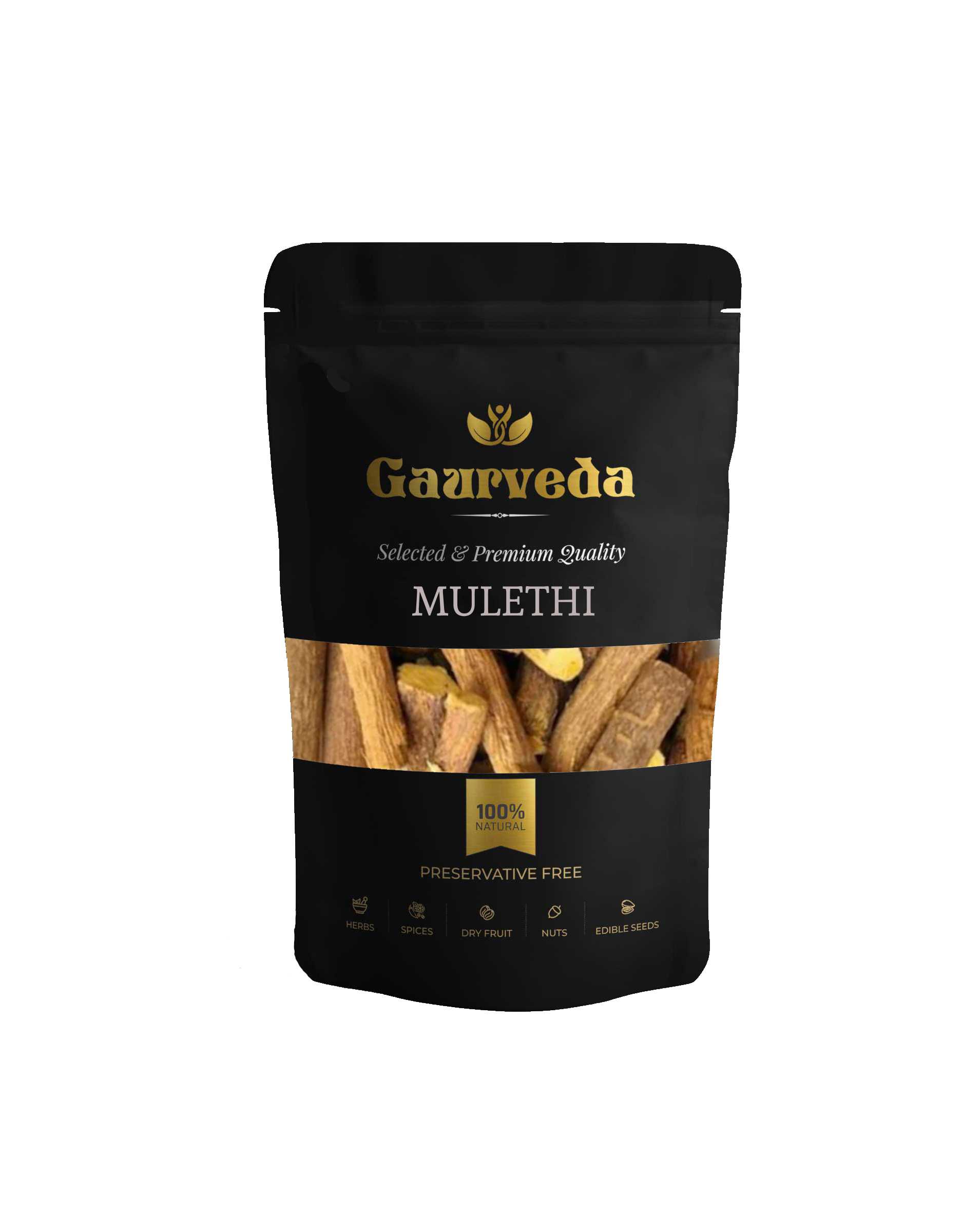 Gaurveda Mulethi Sticks for Eating - Yashtimadhu - Selected - Quality - Mulathi Spl - Jeshthamadha - Licorice Root - Glycyrrhiza Glabra (100)