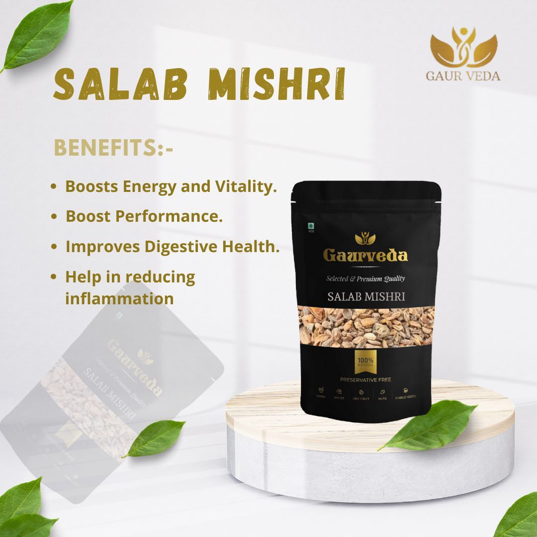 GAURVEDA Salab Mishri - Salav Mishri - Salam Misri - Polygonatum verticillatum, Pure & Natural, 25 Grams