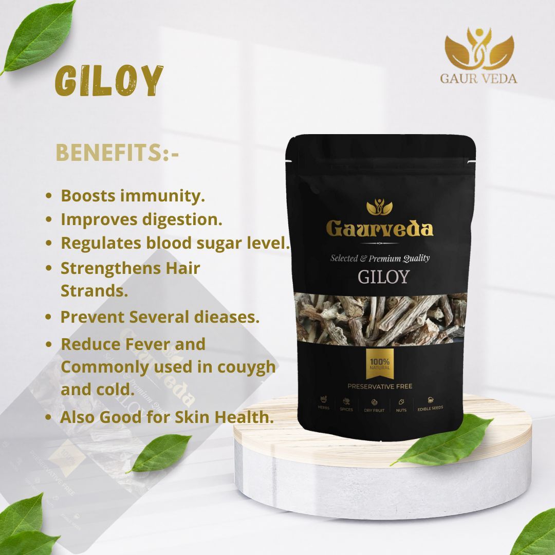 Gaurveda Giloy - Guduchi - Tinospora Cordifolia - Helps Boost Immunity & Promotes Good Health - Pure & Natural (900)