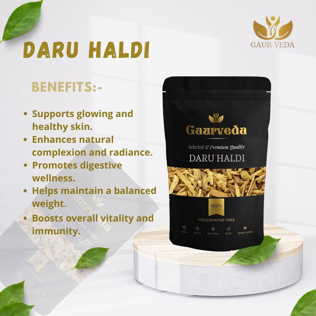 GAURVEDA Daru haldi 100% Natural & Pure | Traditional Ayurvedic Herb/Seed/Powder | Supports Wellness & Daily Health | Ideal for Herbal Remedies, 200 Grams