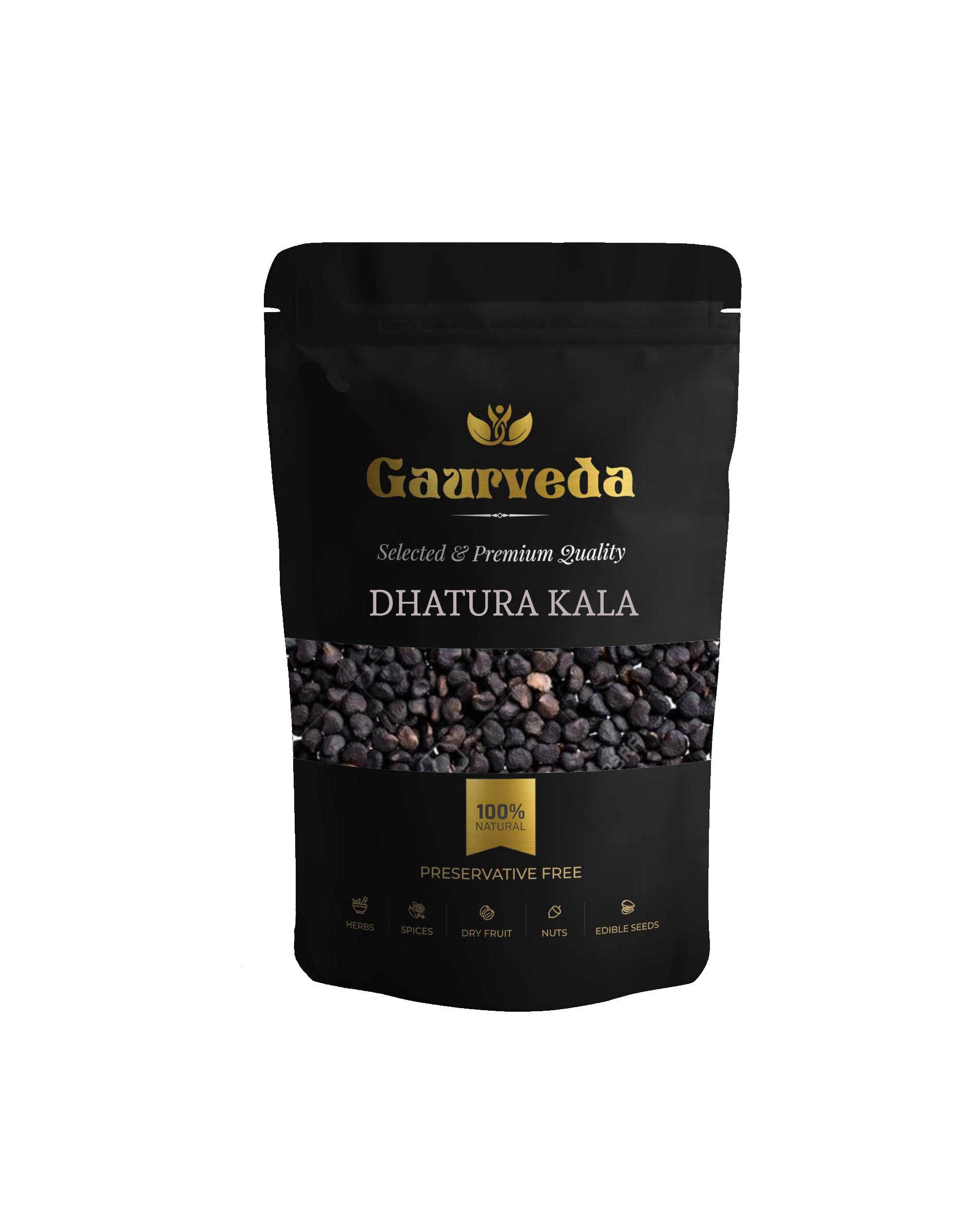 GAURVEDA Dhatura Kala: Authentic Traditional Remedy - Ayurvedic Herb for Well-being - Natural Herbal Supplement (Carefully Sourced) | 100 Grams