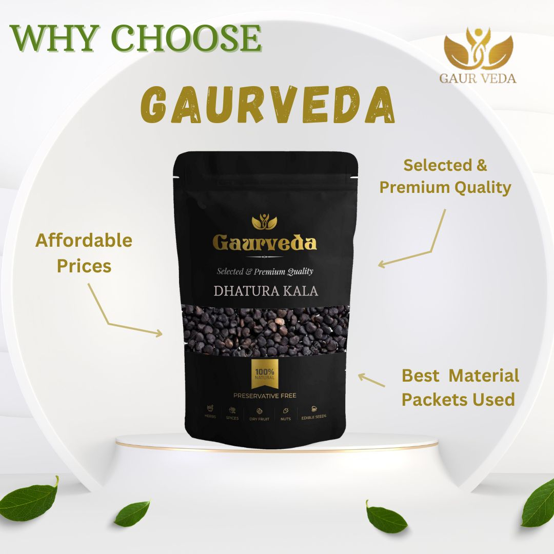GAURVEDA Dhatura Kala: Authentic Traditional Remedy - Ayurvedic Herb for Well-being - Natural Herbal Supplement (Carefully Sourced) | 100 Grams