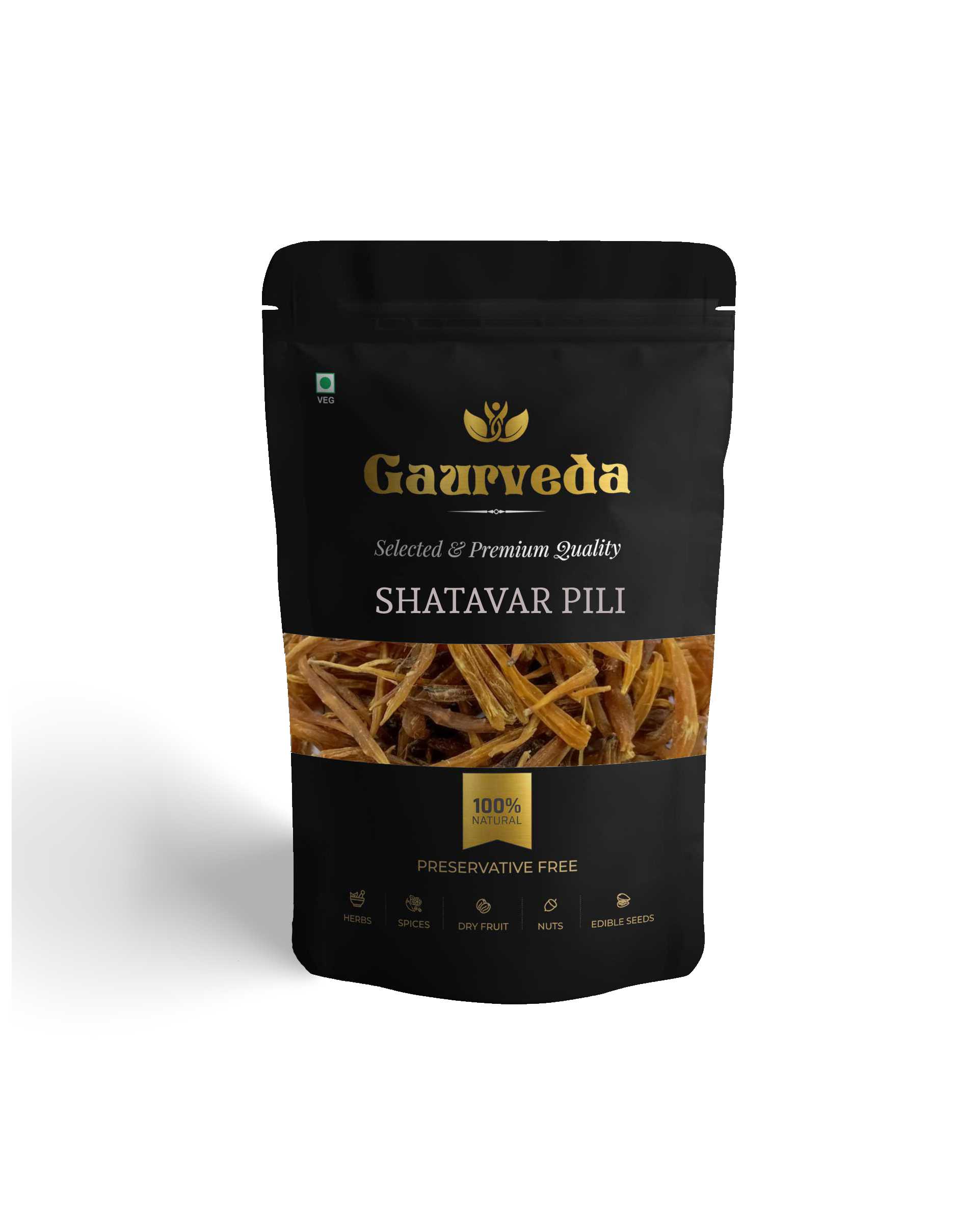 GAURVEDA Shatavar Pili - Shatavar Yellow - Satavar - Shatavari - Asparagus racemosus - Pure & Natural (100)