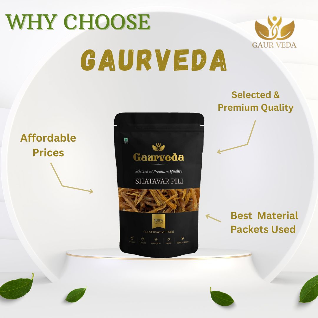 GAURVEDA Shatavar Pili - Shatavar Yellow - Satavar - Shatavari - Asparagus racemosus - Pure & Natural (100)