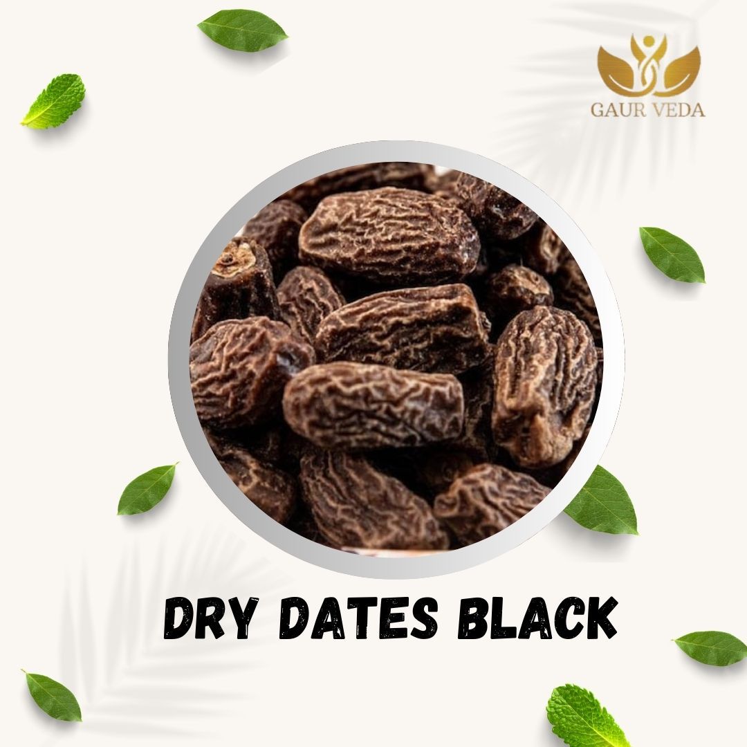 GAURVEDA Premium Black Dry Dates | Khajoor Rich in Fiber, Vitamins & Minerals | Natural Energy Booster | Healthy Snack from India (Dates) | 100 Grams