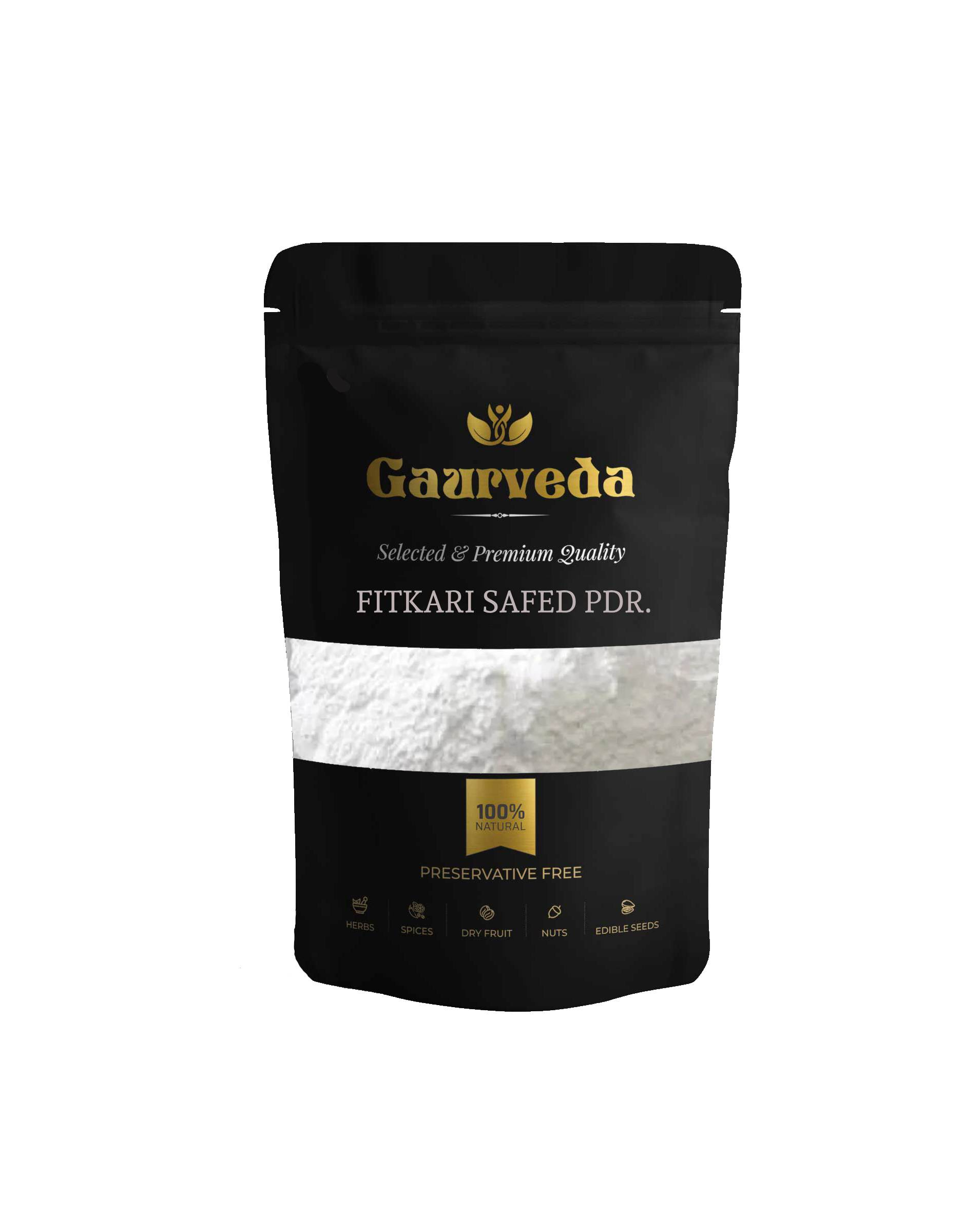 Gaurveda Fitkari Safed Powder - Phitkari Safed - Potassium Alum - Alum White - Natural (100)