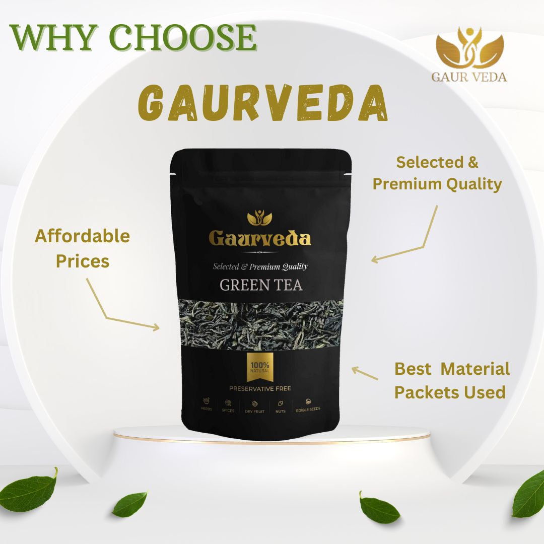 GAURVEDA Green Tea 100% Natural & Pure | Traditional Ayurvedic Herb/Seed/Powder | Supports Wellness & Daily Health | Ideal for Herbal Remedies, 100 Grams