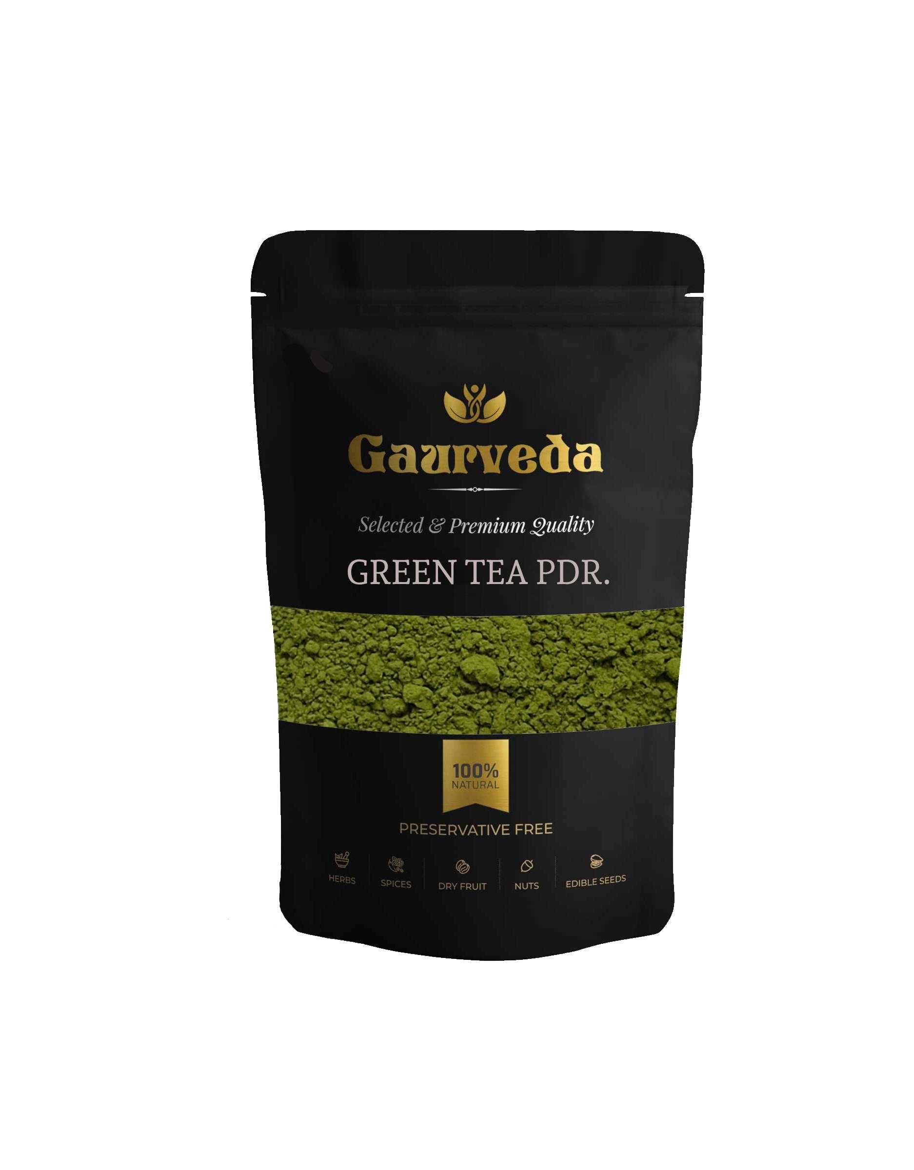GAURVEDA Green Tea Powder 100% Natural & Pure | Traditional Ayurvedic Herb/Seed/Powder | Supports Wellness & Daily Health | Ideal for Herbal Remedies, 100 Grams