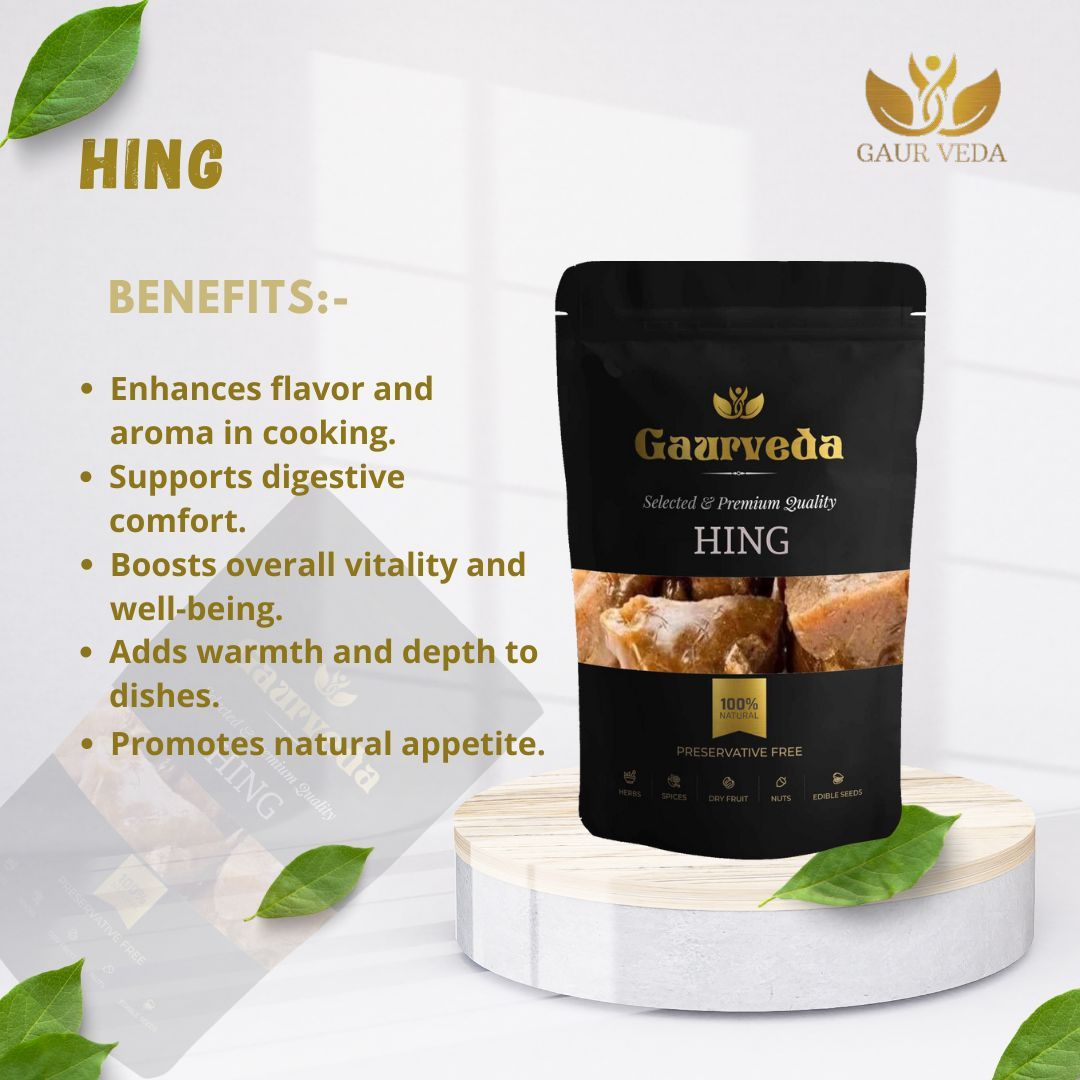 GAURVEDA Hing - Strong Aroma, Authentic Taste, Kitchen Essential Spice for Indian Cooking, Traditional Flavour Enhancer, Asafoetida, Pure & Natural | 100 Grams