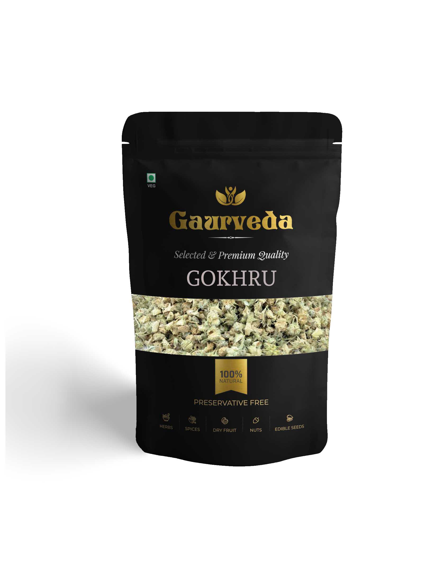 Gaurveda Gokhru Chota - Tribulus Terrestris Seeds, Small Caltrops, 250 Gm