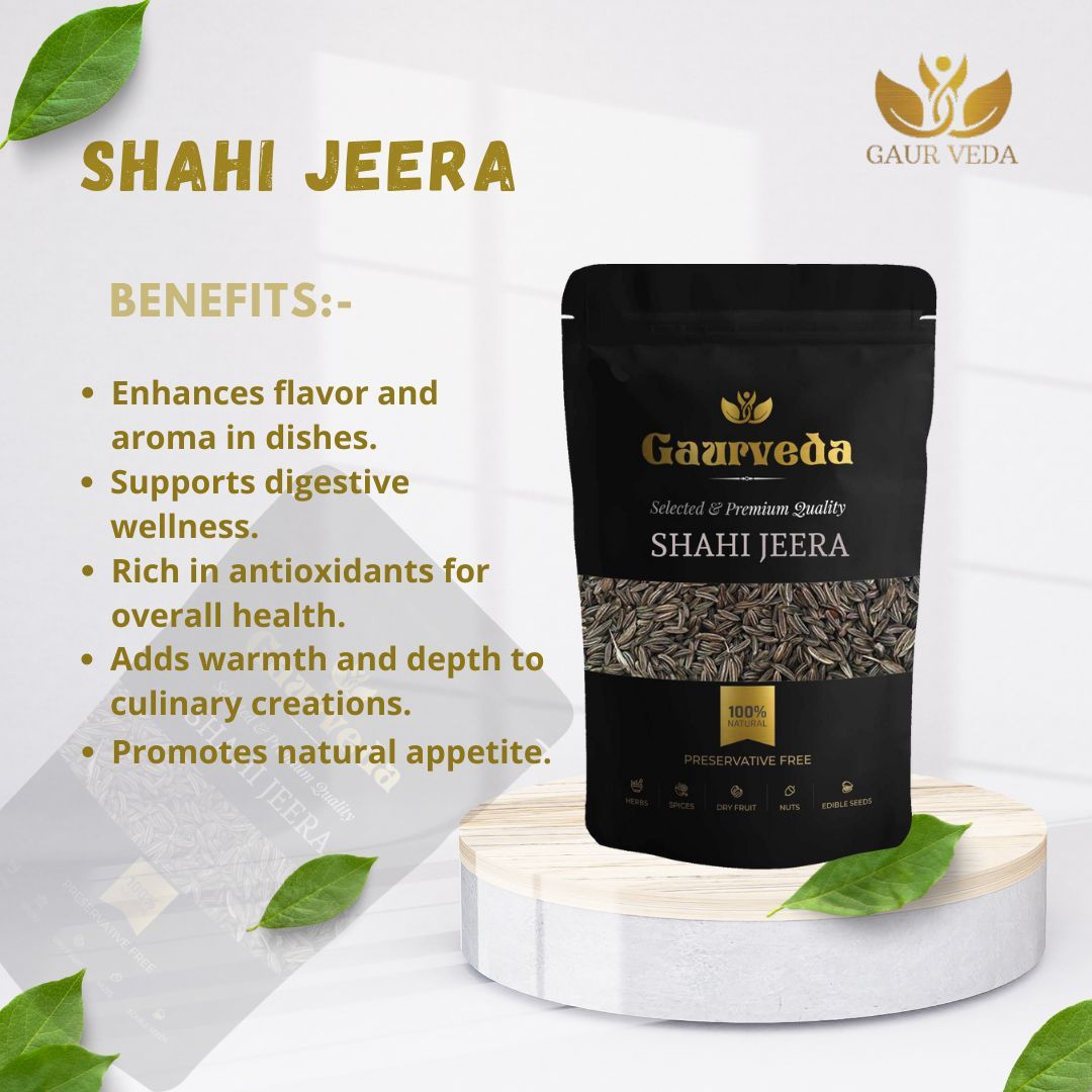 GAURVEDA Shahi Jeera Authentic Spice   Aromatic Seeds for Cooking, Flavorful Ingredient, Fresh &, Adds Richness to Dishes | 100 Grams