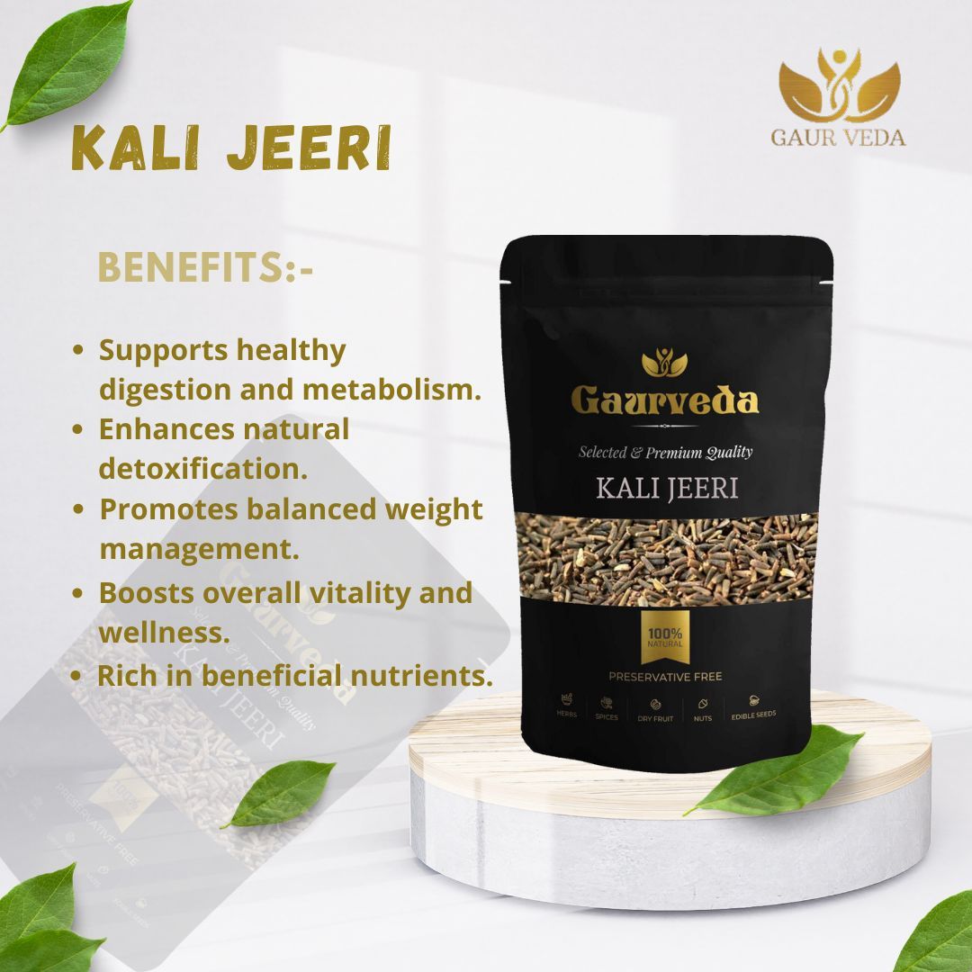 GAURVEDA Kali Jeeri Seeds - Authentic Black Cumin for Traditional Wellness, Digestive Support, and Natural Health Benefits - Spice | 900 Grams