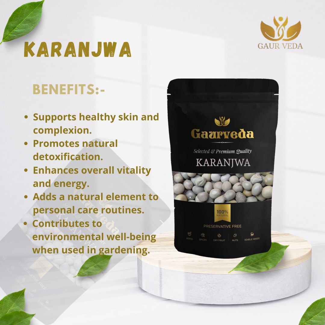 GAURVEDA Karanjwa Seeds (beej) - Pure & Natural Ayurvedic Herb for Traditional Remedies | Supports Healthy Living & Well-being | 100 Grams