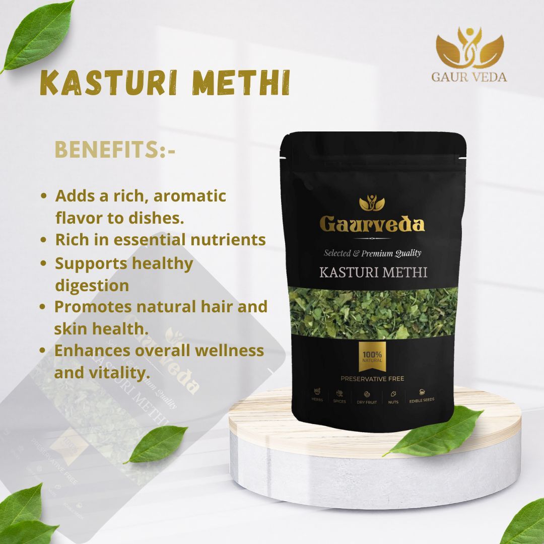 Gaurveda Kasturi Methi - Dried Fenugreek Leaves (100 Grams)