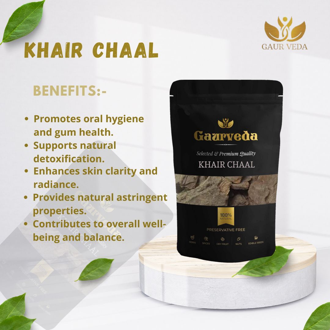 GAURVEDA Khair chaal 100% Natural & Pure | Traditional Ayurvedic Herb/Seed/Powder | Supports Wellness & Daily Health | Ideal for Herbal Remedies, 100 Grams