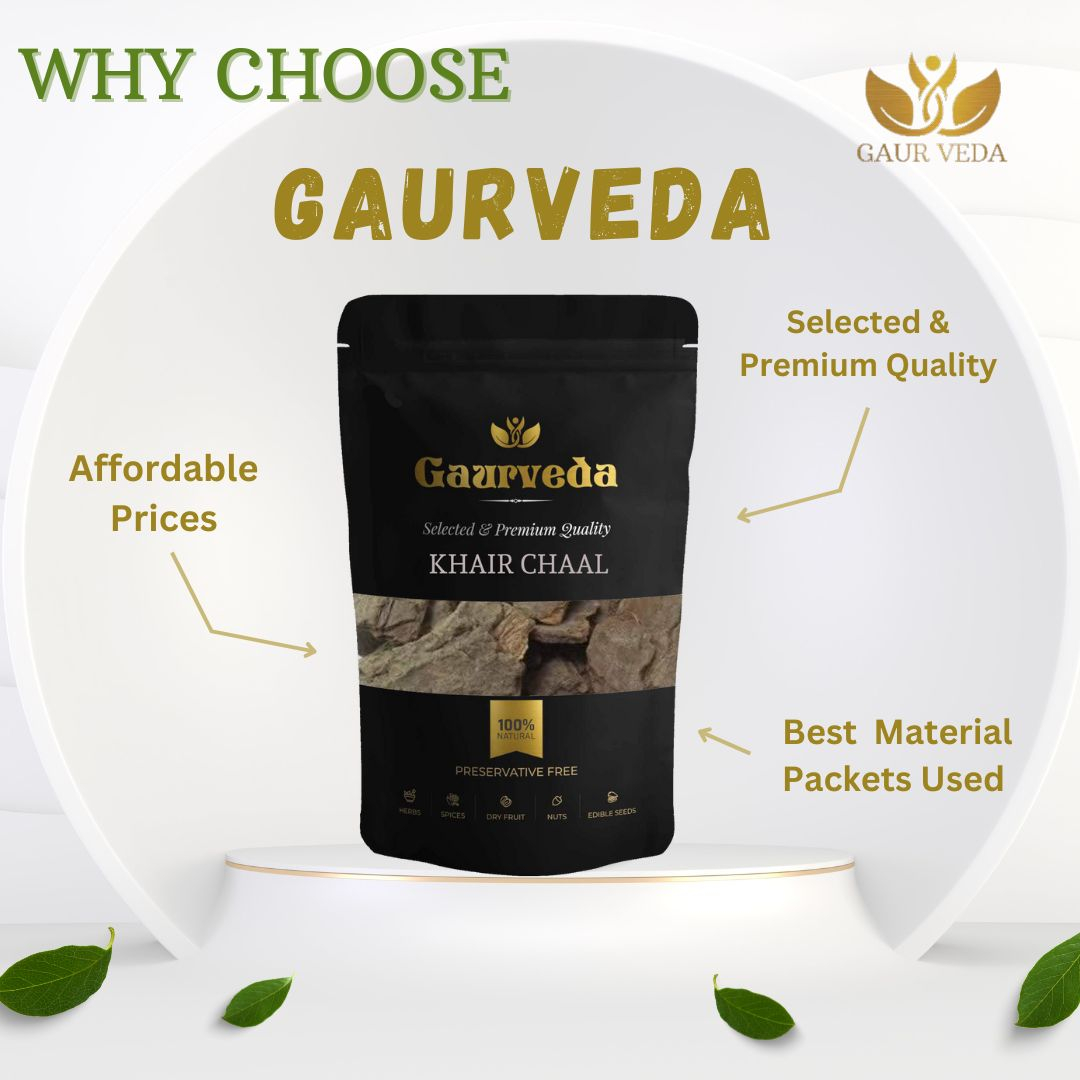 GAURVEDA Khair chaal 100% Natural & Pure | Traditional Ayurvedic Herb/Seed/Powder | Supports Wellness & Daily Health | Ideal for Herbal Remedies, 100 Grams