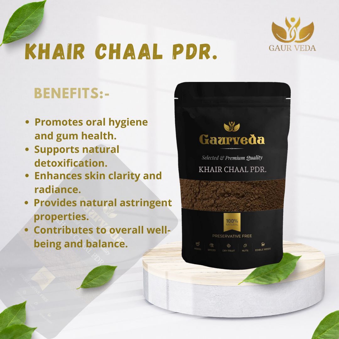GAURVEDA Khair chaal Powder 100% Natural & Pure | Traditional Ayurvedic Herb/Seed/Powder | Supports Wellness & Daily Health | Ideal for Herbal Remedies, 100 Grams