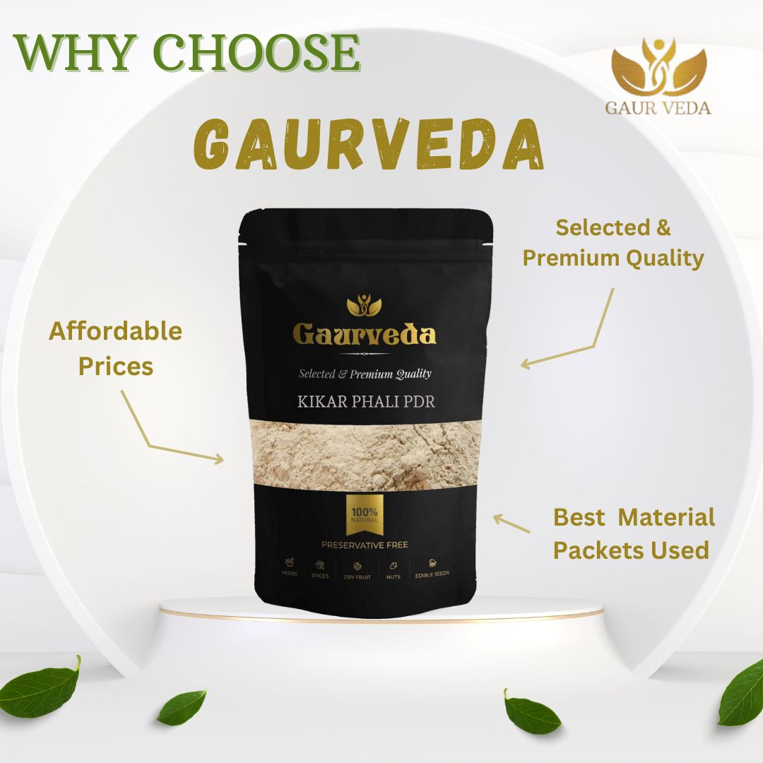 GAURVEDA Kikar phali Powder 100% Natural & Pure | Traditional Ayurvedic Herb/Seed/Powder | Supports Wellness & Daily Health | Ideal for Herbal Remedies, 200 Grams