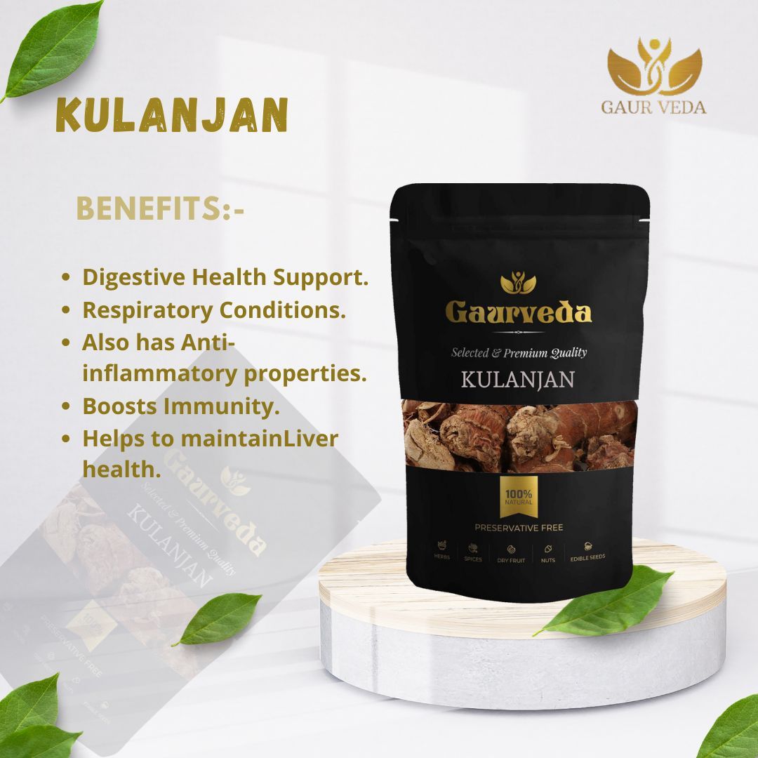 GAURVEDA Kulanjan 100% Natural & Pure | Traditional Ayurvedic Herb/Seed/Powder | Supports Wellness & Daily Health | Ideal for Herbal Remedies, 200 Grams
