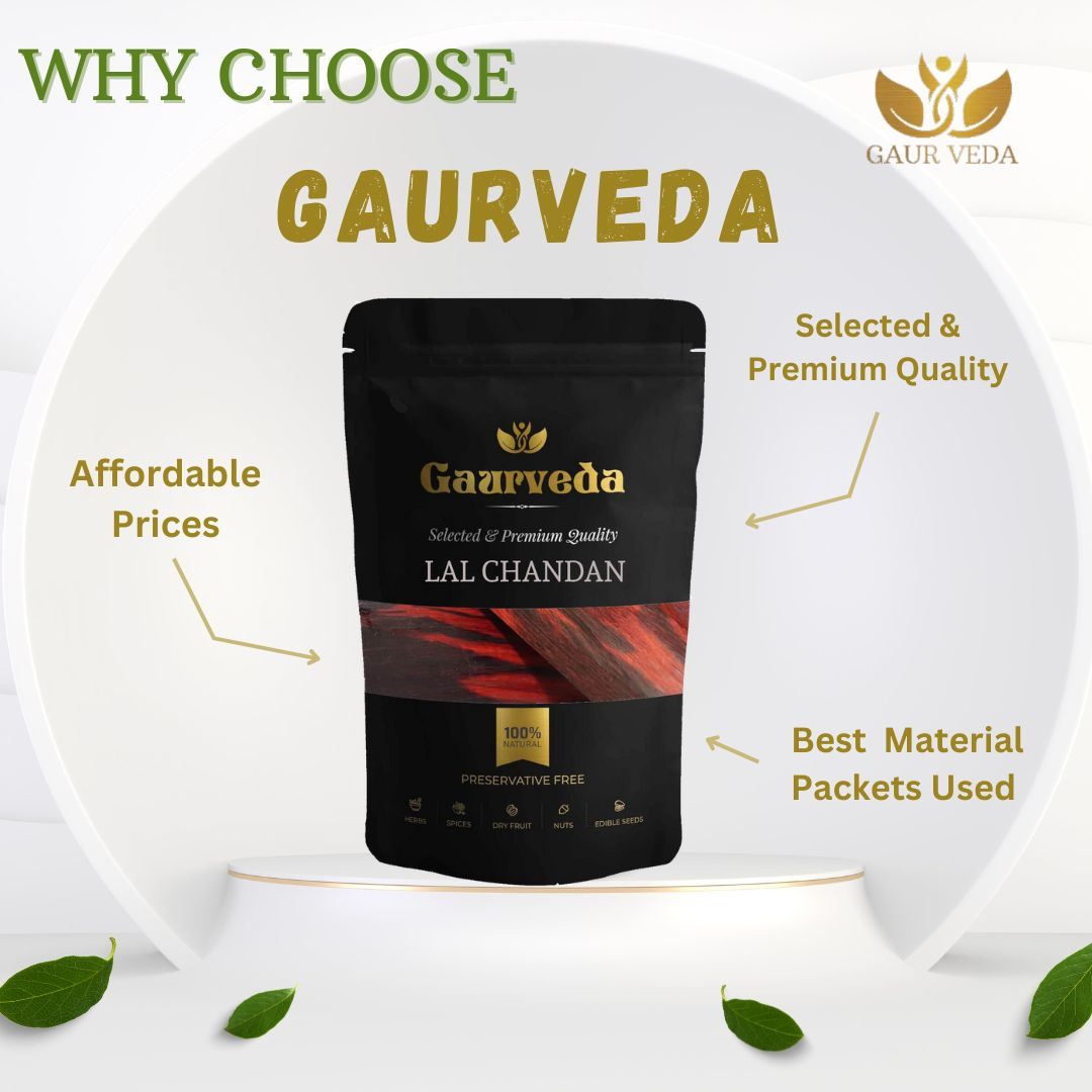 GAURVEDA Chandan Stick Red - Red Sandalwood Stick   Natural Lal Chandan for Spiritual Rituals and Meditation (2 Stick)