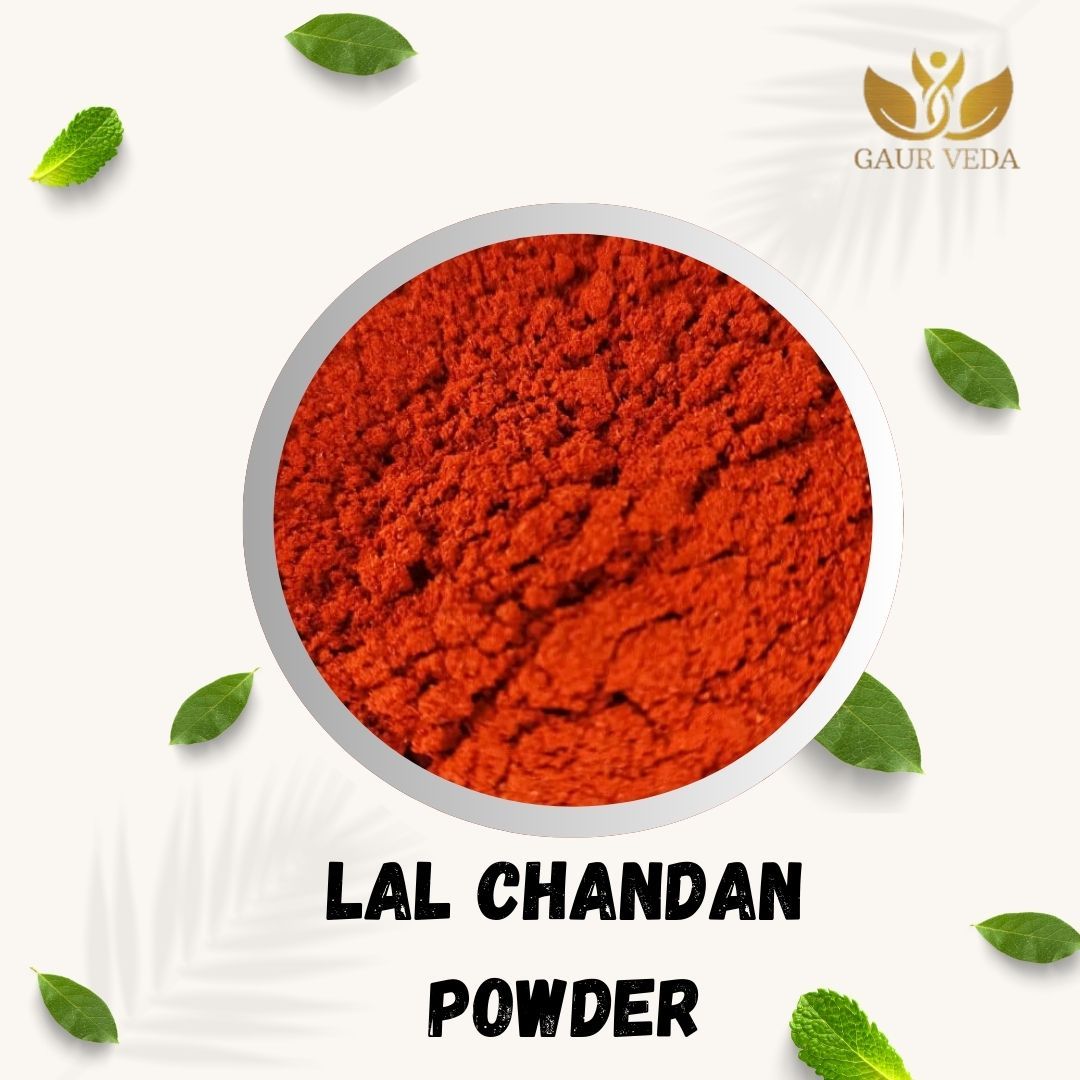 Gaurveda Red Sandalwood Facepack Powder for Men & Women - Laal Raktha Chandan Powder [ With Essence ] for Healthy Glowing Skin - For Puja, Skin & Face Care - Pure & Natural (100, Grams)