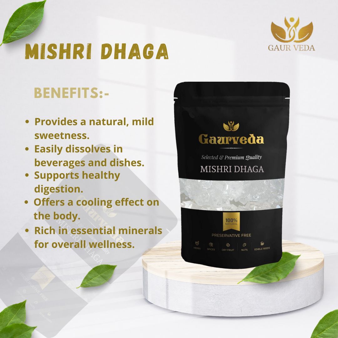 GAURVEDA Mishri dhaga 100% Natural & Pure | Traditional Ayurvedic Herb/Seed/Powder | Supports Wellness & Daily Health | Ideal for Herbal Remedies, 1000 Grams{122