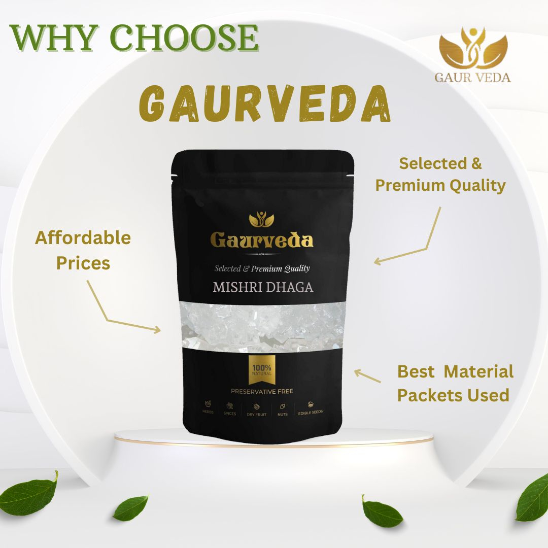 GAURVEDA Mishri dhaga 100% Natural & Pure | Traditional Ayurvedic Herb/Seed/Powder | Supports Wellness & Daily Health | Ideal for Herbal Remedies, 1000 Grams{122