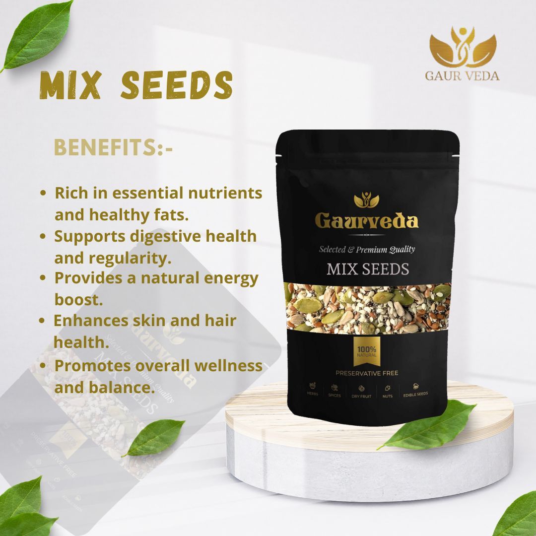 GAURVEDA Mix Seeds for eating - 6 Types of Seeds in 1 Pack (100 Grams, Mix Seeds)