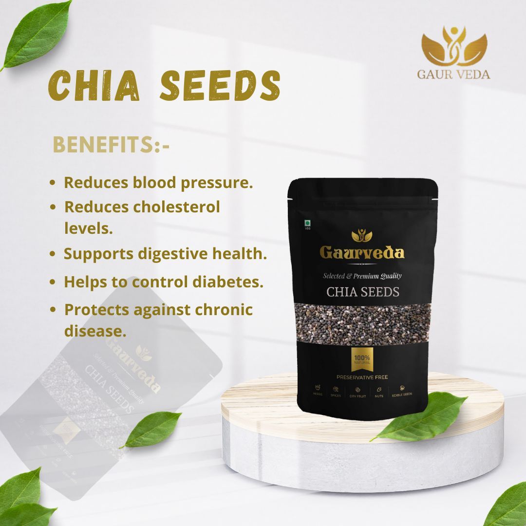 GAURVEDA Chia Seeds for eating - For Weight Management (250 Grams, Chia Seeds)