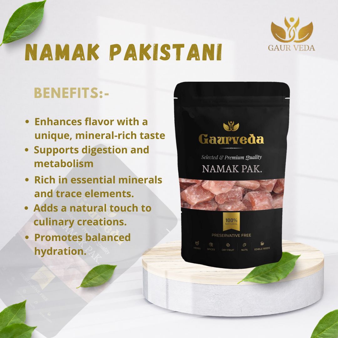 Gaurveda Pakistani Namak - Pink Salt Granules - Lahori Namak - Rock Salt (500 Grams)