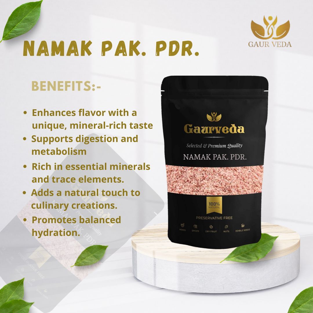 Gaurveda Pakistani Namak Powder - Pink Salt Granules - Lahori Namak Pdr. - Rock Salt Powder (1 Kg)