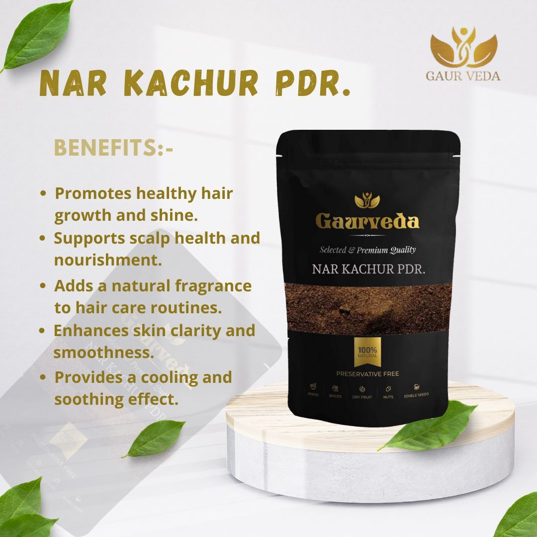 Gaurveda Nar Kachur Powder - Narkachoor Powder - Zedoary Root Pdr. - Pure & Natural (1000)
