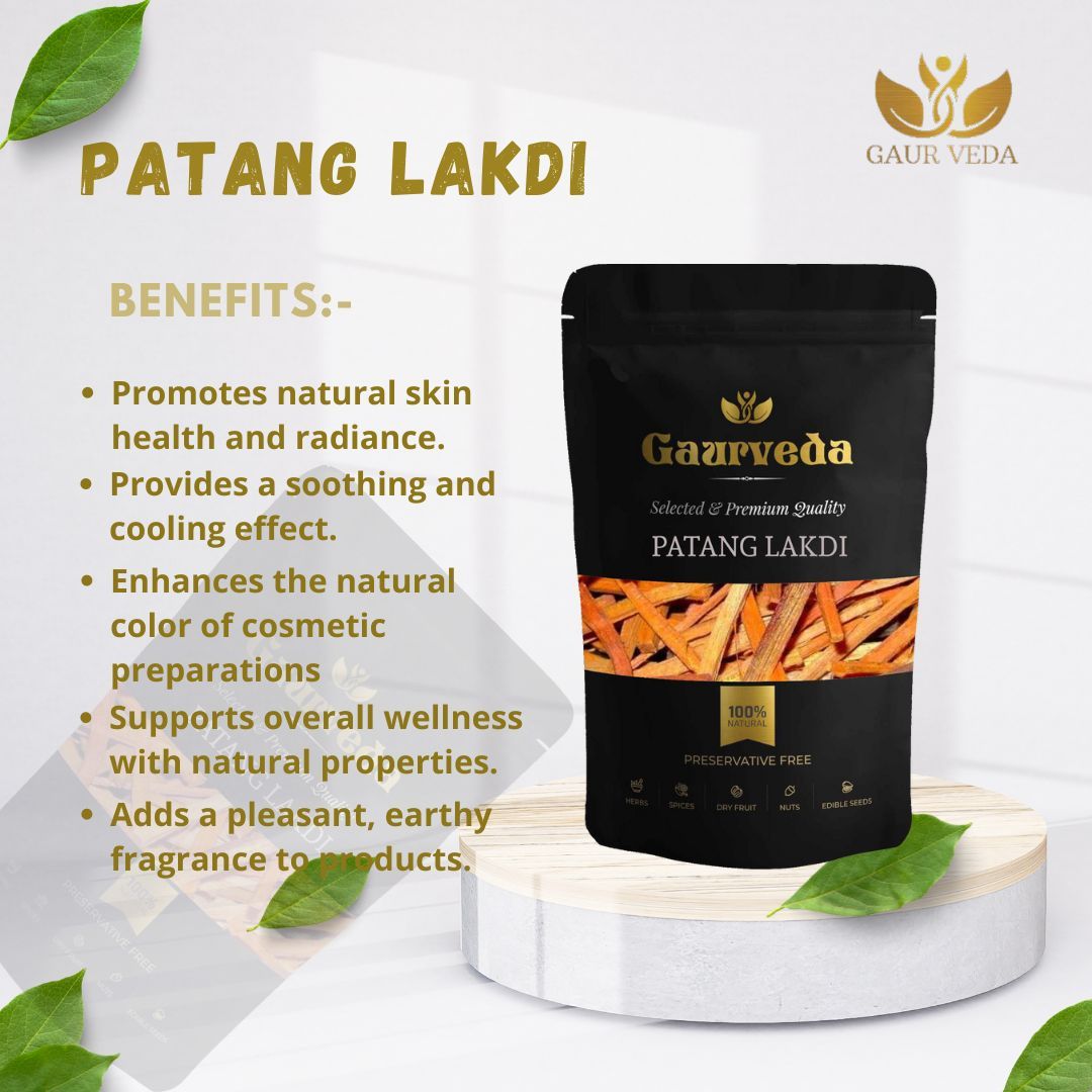 GAURVEDA Patang lakdi 100% Natural & Pure | Traditional Ayurvedic Herb/Seed/Powder | Supports Wellness & Daily Health | Ideal for Herbal Remedies, 100 Grams