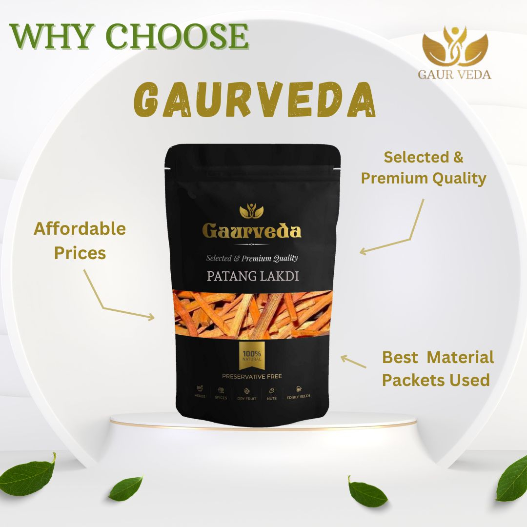 GAURVEDA Patang lakdi 100% Natural & Pure | Traditional Ayurvedic Herb/Seed/Powder | Supports Wellness & Daily Health | Ideal for Herbal Remedies, 100 Grams