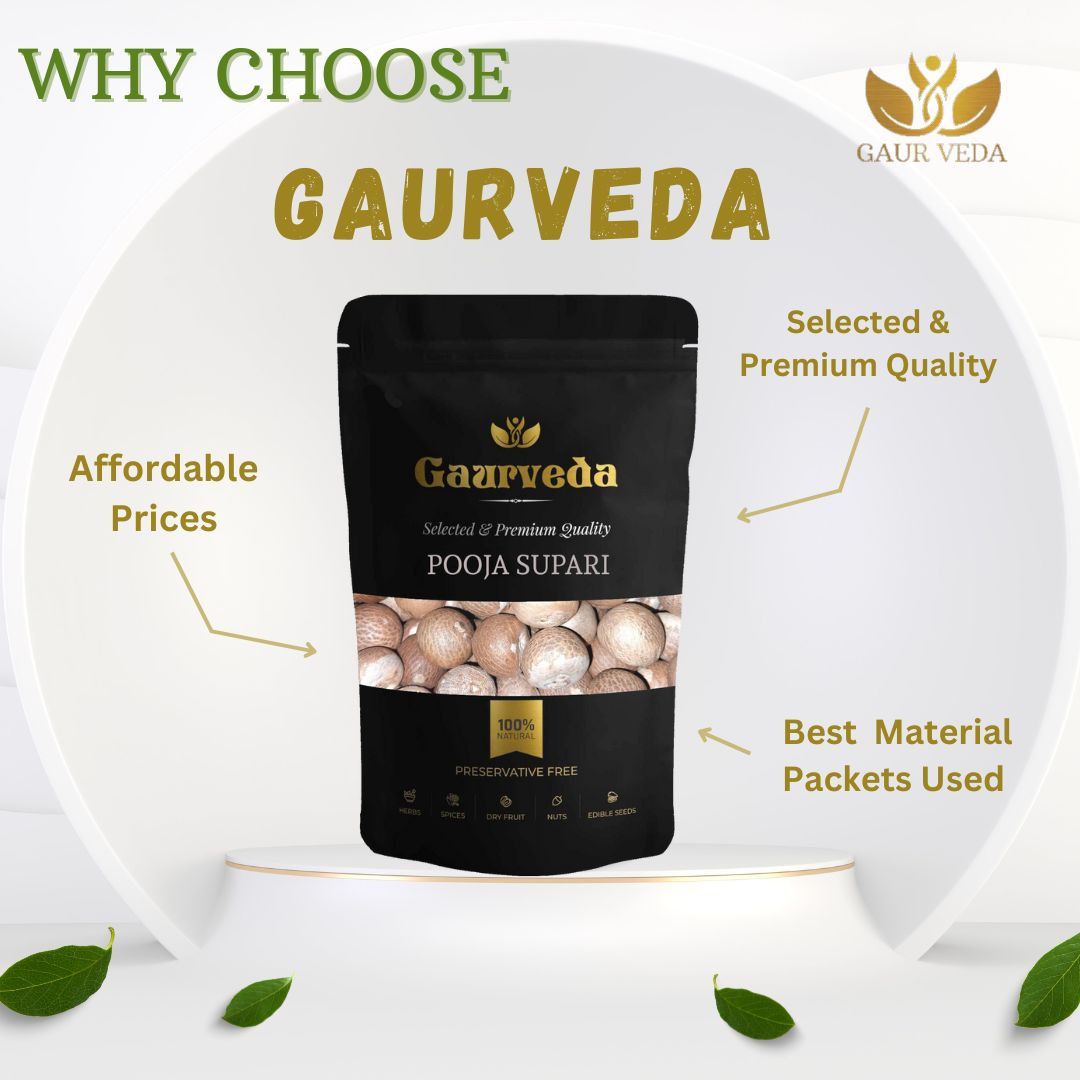 GAURVEDA Pooja supari 100% Natural & Pure | Traditional Ayurvedic Herb/Seed/Powder | Supports Wellness & Daily Health | Ideal for Herbal Remedies, 100 Grams