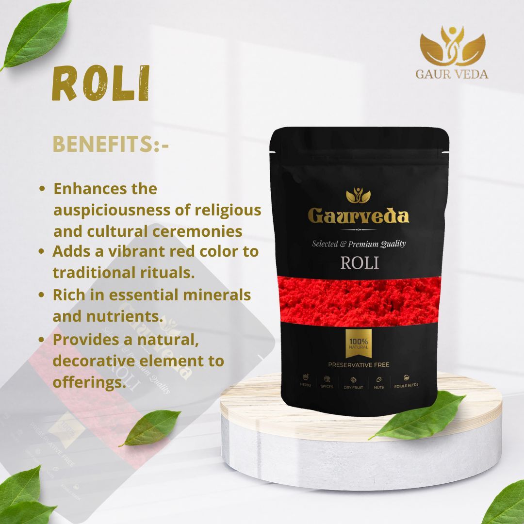 Gaurveda Roli - Pure Haldi Kumkum - Original Puja Roli 200 Gm