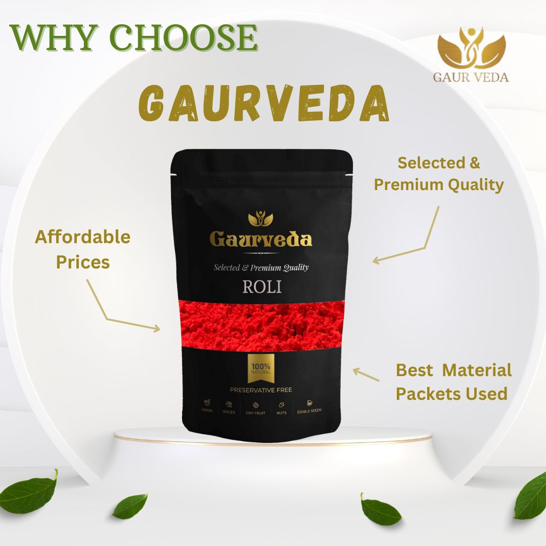 Gaurveda Roli - Pure Haldi Kumkum - Original Puja Roli 200 Gm