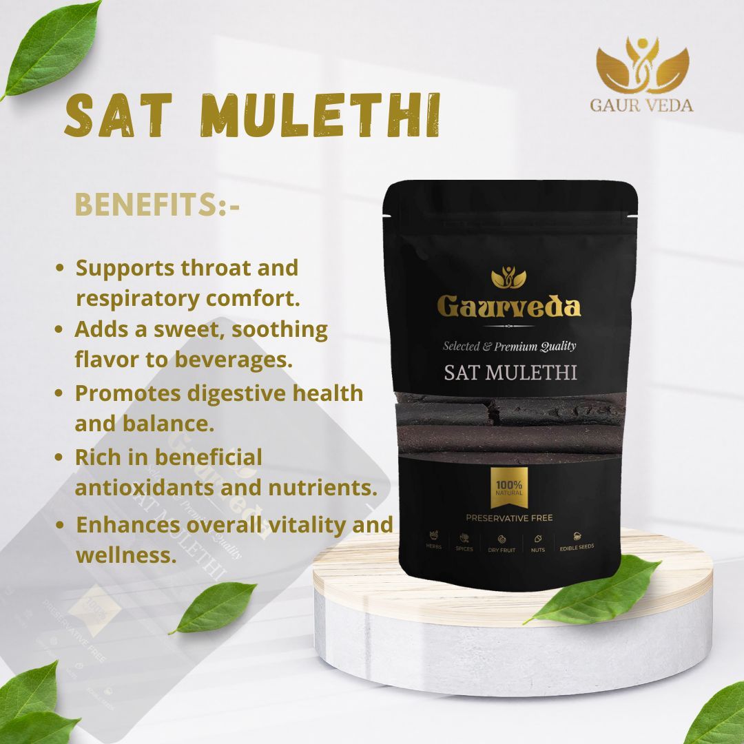 GAURVEDA Sat mulethi 100% Natural & Pure | Traditional Ayurvedic Herb/Seed/Powder | Supports Wellness & Daily Health | Ideal for Herbal Remedies, 11 Grams