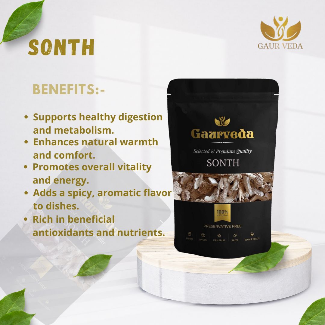 GAURVEDA Sonth: Dry Ginger Powder | Authentic Indian Spice | Digestive Aid | Natural Remedy | Pure & Unadulterated | 100 Grams