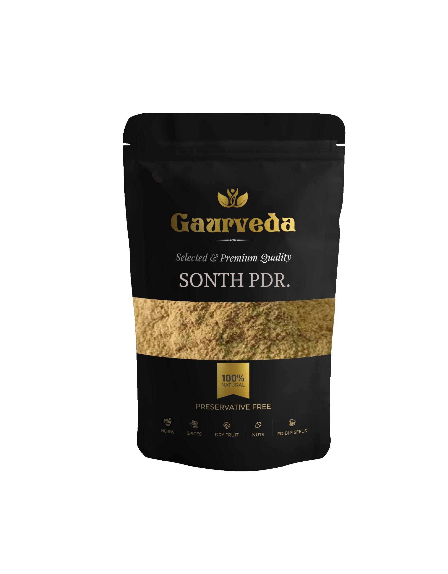 GAURVEDA Sonth Powder: Pure Dried Ginger Root Spice | Natural Aromatic Flavor for Cooking, Tea, Immunity & Traditional Remedies, 100% Authentic | 100 Grams