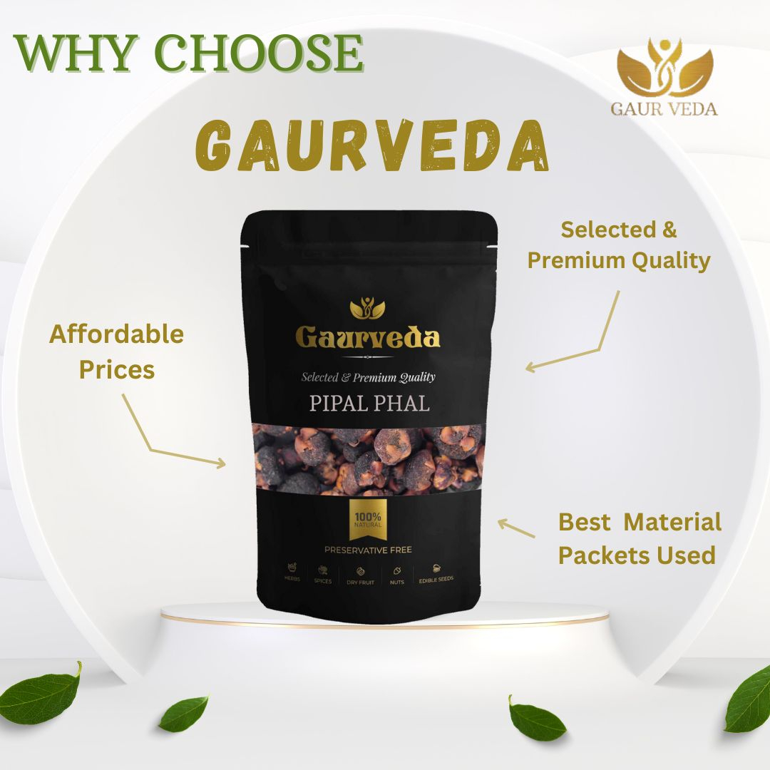 GAURVEDA Pipal phal 100% Natural & Pure | Traditional Ayurvedic Herb/Seed/Powder | Supports Wellness & Daily Health | Ideal for Herbal Remedies, 100 Grams