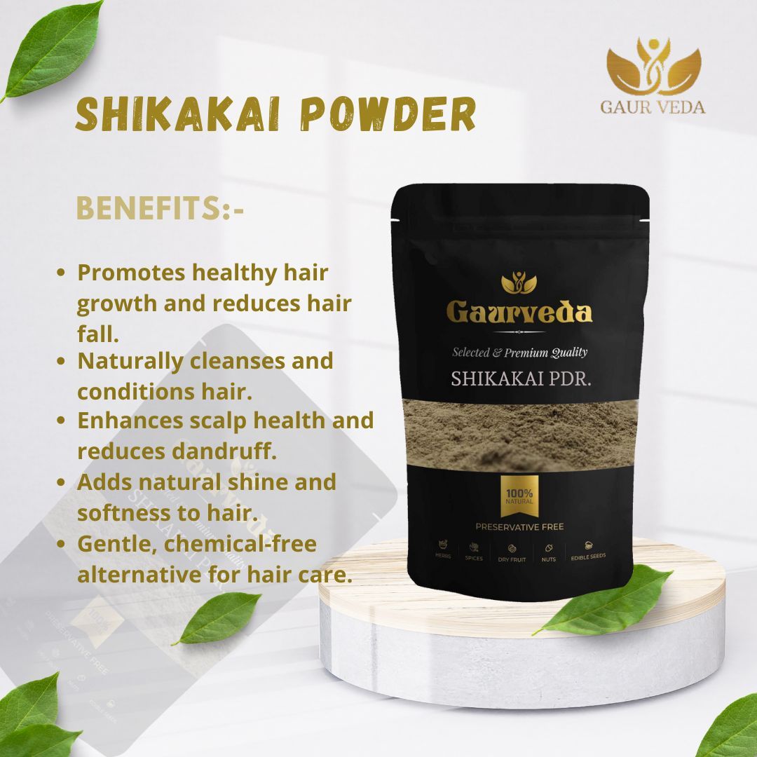 Gaurveda Shikakai Powder - Soap Pod Powder - Acacia Concinna Pdr. - Pure & Natural (250)