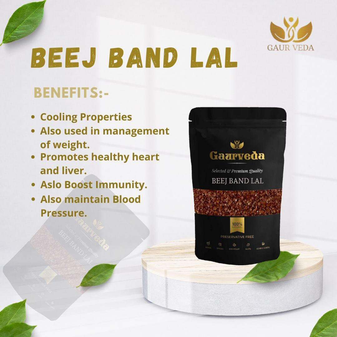 GAURVEDA Beej Band lal 100% Natural & Pure | Traditional Ayurvedic Herb/Seed/Powder | Supports Wellness & Daily Health | Ideal for Herbal Remedies, 100 Grams