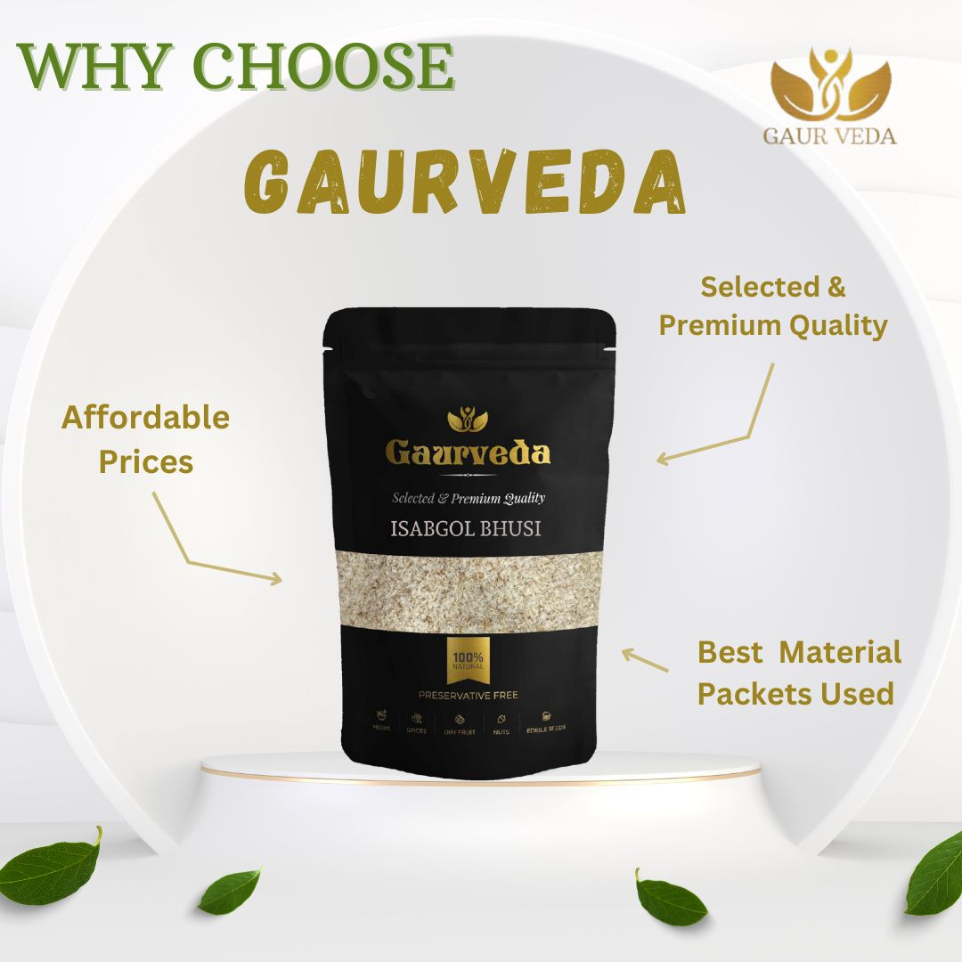 GAURVEDA Isabgol Bhusi - Psyllium Husk - Selected - A+ Quality (100 Grams)