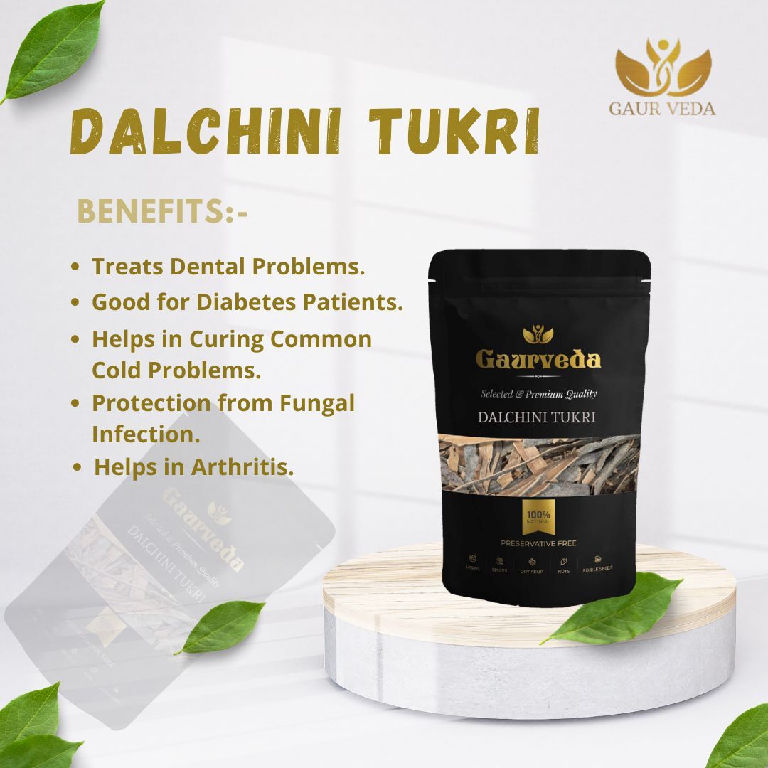 GAURVEDA Dalchini Tukri (Cinnamon Bark Pieces)   Authentic Indian Spice, Aromatic Flavor, Perfect for Cooking & Tea, Fresh & Natural, Pantry Essential | 200 Grams