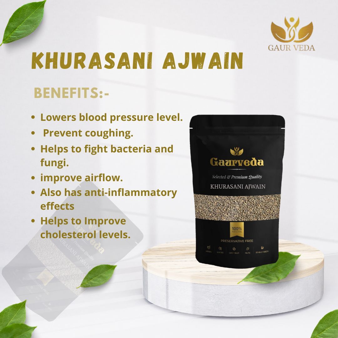 GAURVEDA Khurasani Ajwain Seeds | Kala Ajwain | Black Caraway Seeds| Strong Aroma, Traditional Indian Spice | Fresh & Authentic Quality | 100 Grams