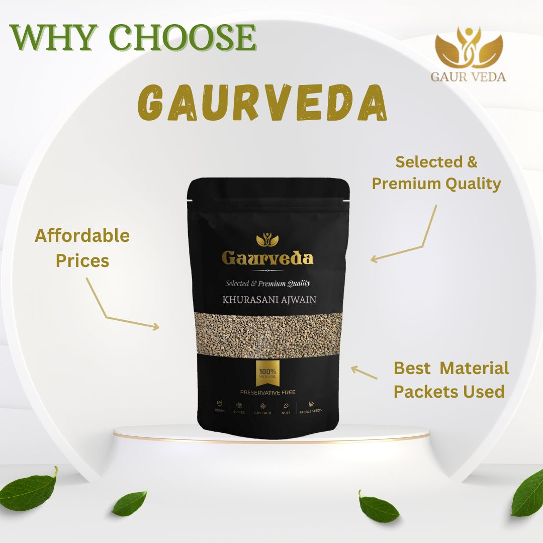 GAURVEDA Khurasani Ajwain Seeds | Kala Ajwain | Black Caraway Seeds| Strong Aroma, Traditional Indian Spice | Fresh & Authentic Quality | 100 Grams