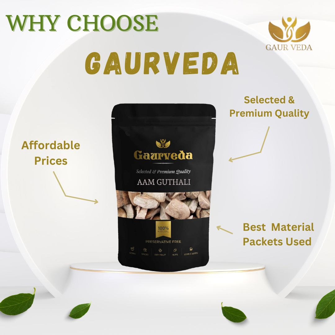 GAURVEDA Aam Guthli 100% Natural & Pure | Traditional Ayurvedic Herb/Seed/Powder | Supports Wellness & Daily Health | Ideal for Herbal Remedies, 1000 Grams