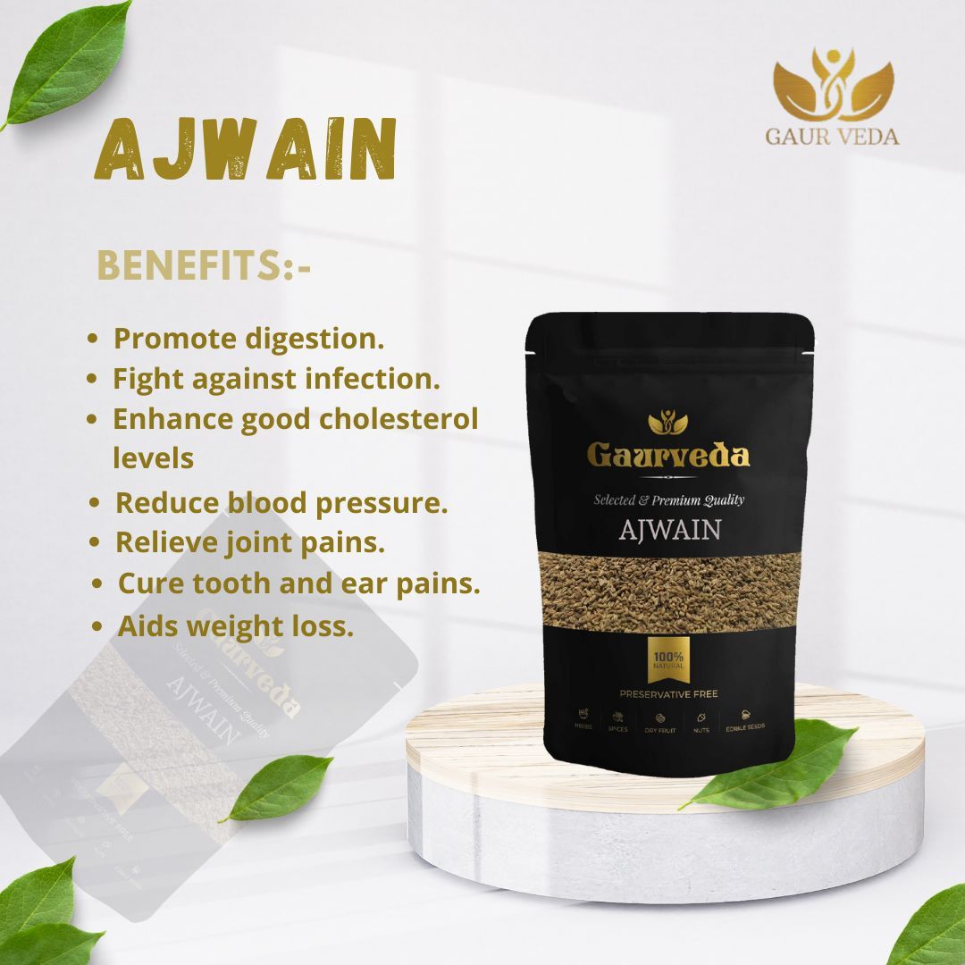 GAURVEDA Ajwain Seeds  - Carom Seeds for Authentic Indian Cooking | Fresh, Aromatic & Flavorful Spice | Perfect for Tadka & Digestive Aid | 1000 Grams